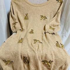 【極美品】Paul &JOE ポールアンドジョー　柔らかアンゴラタッチ　猫ちゃん柄の可愛いロングニットの画像