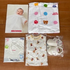 ミキハウス 出産準備4点セット（短肌着,プレオール,ガーゼバスタオル,プレシューズ）の画像