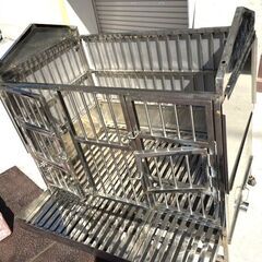 ステンレス製　ペットゲージ　犬小屋　し尿排泄　水道ホース等で洗えます　W95㎝　H108㎝　D60㎝の画像