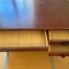 GY1021 書斎机　昭和レトロ　学習机　片袖座机　木製の画像