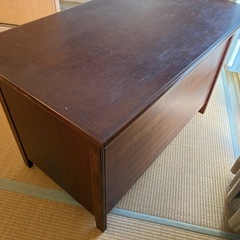GY1021 書斎机　昭和レトロ　学習机　片袖座机　木製の画像