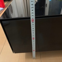 ブラックガラス ローテーブル 引き出し収納付き 幅110cm 光沢 モダンテーブルの画像