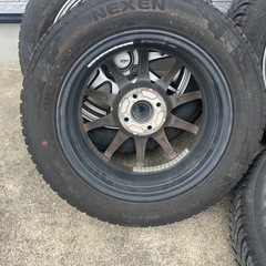 アルミホイール　4穴　4本セット　175/65R15 オールシーズンタイヤ　2023年製　バリ山　スイフトにてしようにて使用の画像