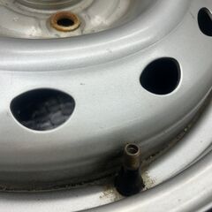 スチールホイール 鉄ホイール 14インチ 4本 4.5J4HPCD100 ハブ径60mm タント ミライース N-BOX スペーシア ワゴンR等　(SHF022) の画像