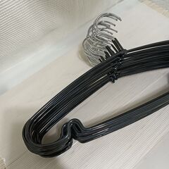 丈夫な 滑らない ハンガー　ブラック24本の画像