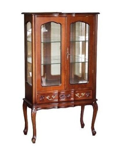 北欧風 ナチュラルデザイン アンティーク ヴィンテージ調 イタリア製家具　引き出し付きキャビネット　２ドア飾り棚　クラシック 美品！猫脚ガラスキャビネット収納棚 北欧風 ナチュラルデザイン アンティーク ヴィンテージ調 美品！猫脚ガラスキャビネット（鏡付き）北欧・アンティーク調／カフェ・古民家にも最適