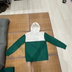 adidas  グリーン/ホワイト フード付きジャージ上下の画像