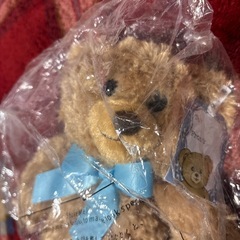 【未開封】テディベア　くまさん　水色リボン　ぬいぐるみの画像