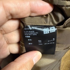 【ほぼ未使用】ユニクロ　ウールカシミヤチェスターコート　ブラウン　XL
の画像