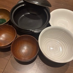 土鍋など　食器6点セットの画像