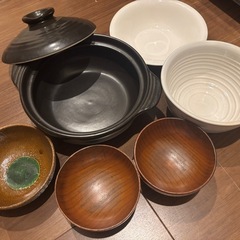 土鍋など　食器6点セットの画像