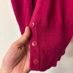 ピンクニットカーディガン  半袖の画像
