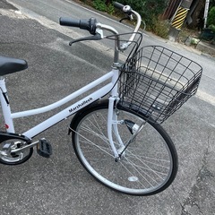 自転車　ホワイトの画像