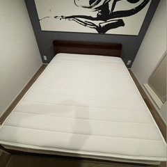 【無料】収納ベッド クイーンサイズ マットレス付きの画像