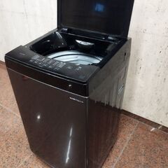 【美品・お届けも可能です】2021年製アイリスオーヤマIRISOYAMA　全自動洗濯機 ブラック IAW-T603BL [6.0kg /簡易乾燥(送風機能) ] の画像
