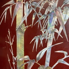 螺鈿細工　絵画　骨董品の画像