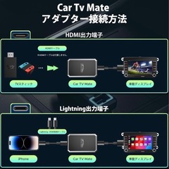 Bluetooth 5.0 Wi-Fi 5.8 LAMTTO ワイヤレス CarPlay アダプター (兼用テレビスティック) wireless カープレイ無線化 純正有線CarPlay対応車専用 プラグ&プレイ 2 in 1 HDMI アダプター の画像