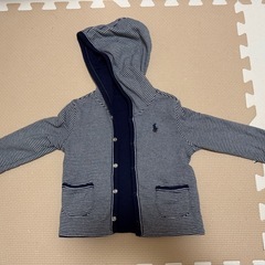 ベビー キッズ 長袖パーカー ネイビー 70cmの画像