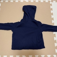 ベビー キッズ 長袖パーカー ネイビー 70cmの画像