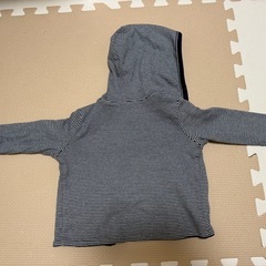 ベビー キッズ 長袖パーカー ネイビー 70cmの画像