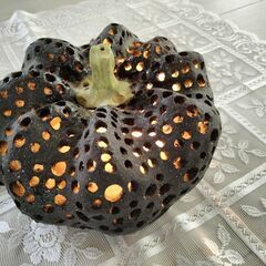 照明　陶器　ランプ　ハロウィンカボチャ　かぼちゃ型ランプ　の画像