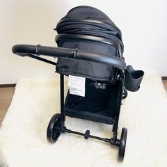 【極美品】Mompush Wiz AB型 コンバーチブルベビーカー 【両対面式・新生児対応】 黒 ベビーカーの画像