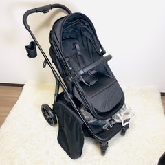 【極美品】Mompush Wiz AB型 コンバーチブルベビーカー 【両対面式・新生児対応】 黒 ベビーカーの画像