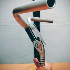加古川　ソトのマ　中古部品　ステム　ワンタッチ角度調整　アルミ　差し込み径25.4mm　クランプ径25.4　中古品の画像