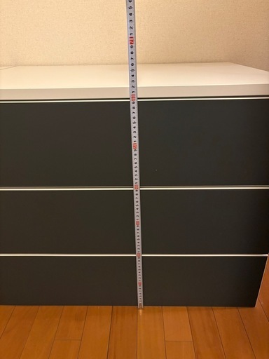 【2台セット】IKEA チェスト 幅80cm 白とダークグレー