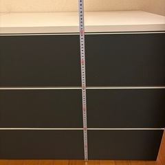 【2台セット】IKEA チェスト 幅80cm 白とダークグレー  の画像