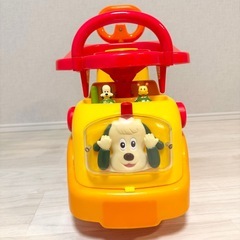 押し手付乗用 ワンワンとうーたんらくらくキャスター コンビカー カタカタの画像