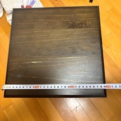  【無料】木製ベッドサイドテーブル 30×30×50cm ブラウンの画像