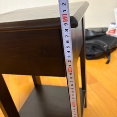  【無料】木製ベッドサイドテーブル 30×30×50cm ブラウンの画像