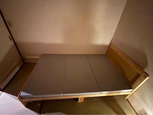 ニトリ 美品 ✨セミダブルベッドフレーム＋ 3つ折りマットレスセット