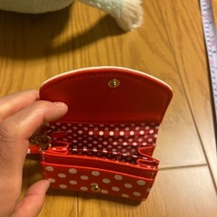 ミニーの財布とぬいぐるみの画像