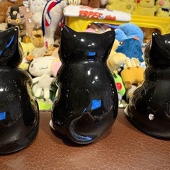 黒猫　陶器　置物　3個セットの画像