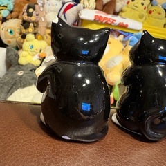 黒猫　陶器　置物　3個セットの画像