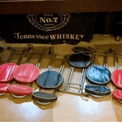 パイプ椅子 赤 黒 10脚 折りたたみ イスの画像