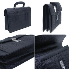 カイマンクロコダイル 3678 セカンドバッグ ブラック  CAIMAN CROCODILEの画像