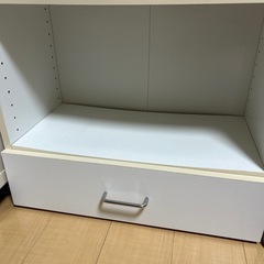 引き出し付き本棚　ホワイトの画像