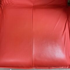 M615 セルタンリクライニング1人掛けソファ カウチソファ  PVCレッド 美品の画像