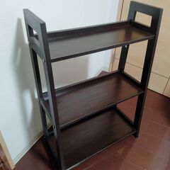 ニトリ シェルフ ラダーN 3段 ダークブラウン NITORI 8790785の画像
