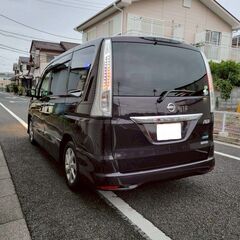 セレナ　ハイウェイスターS　HYBRID　Vエアロモード　H25　車検8/8　走行91000ｋ　純正メモリーナビ＆天井モニター　カラーバックカメラ　ETC　クルコン　両側パワースライド　純正エアロ＆16ＡＷ　キセノン＆フォグ　の画像