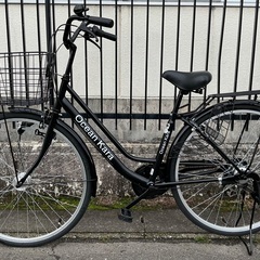 ＜新車同様＞オーシャンカラ・27インチ・シティサイクル・LEDオートライト・シマノ6段変速 ブラックの画像