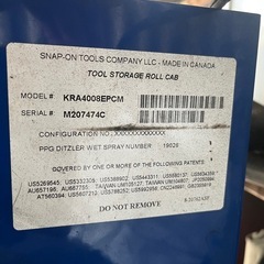 SNAP-ON スナップオン　ツールキャビネット　工具箱の画像