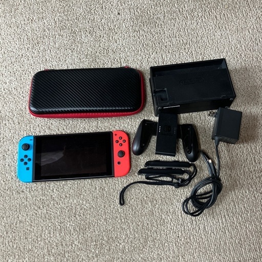 Nintendo Switch 本体 ネオンカラー Joy-Con ドック 充電器 ストラップ　ケース付き