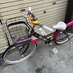 GIRLS LABO 子供用自転車 黒とピンク　直接取引のみの画像