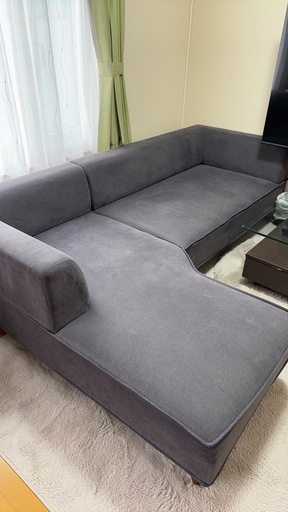 【成立】L字ソファー(クッション付き)