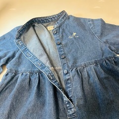 デニム風ワンピース　チュニック　長袖　サイズ100の画像