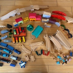 トーマス　レールセット 鉄道 列車 汽車  トレイン おもちゃ 木のおもちゃ 電車 ミニカー 乗り物 レールセット レール 車両 車両パーツ 線路 セット 電車 木製レール 線路 木製 知育玩具 ブロック 積み木 ウッドトイの画像
